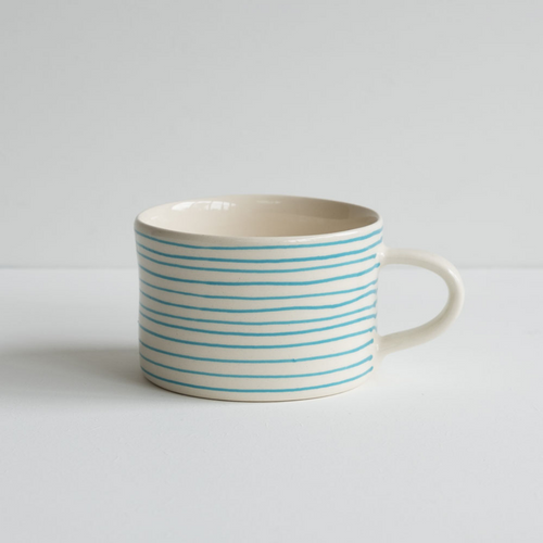 Horizontal Stripe Mug - Turquoise