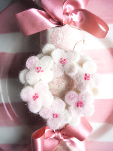 Handmade Hanging Felt Mini Floral Wreath Easter Decoration