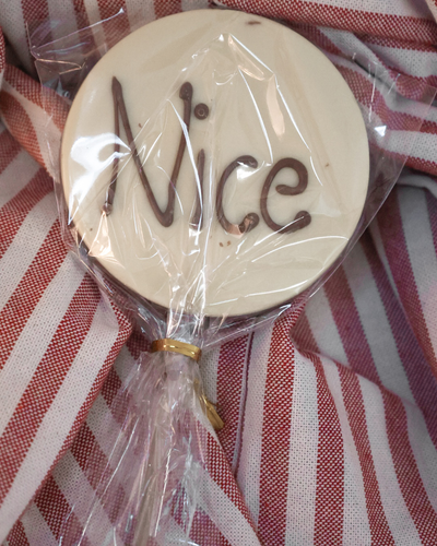 Nice chocolate lollipop