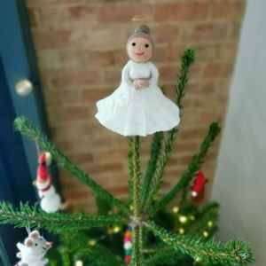 Holly Handmade Felt Christmas Angel Tree Topper