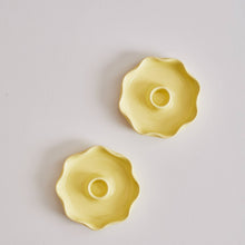 Scallop Candle Holder Yellow