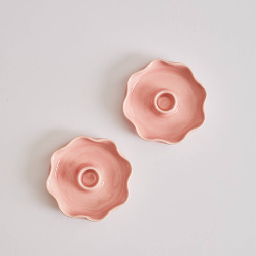 Scallop Candle Holder Pink