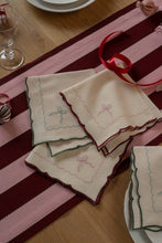 Embroidered Bow Napkins, Set of 2 - Burgundy