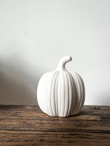 Tall Ceramic Ribbed Pumpkin