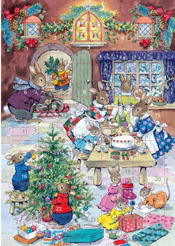 Advent Card - Christmas Eve, Rabbit Family