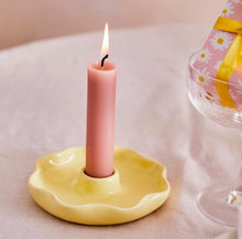 Scallop Candle Holder Yellow