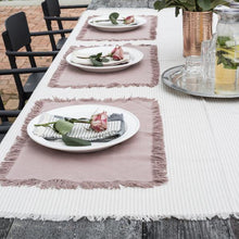 Manor Stripe Tablecloth Mushroom Pink