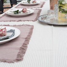 Manor Stripe Tablecloth Mushroom Pink