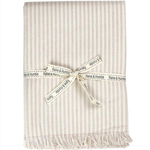 Manor Stripe Tablecloth Mushroom Pink