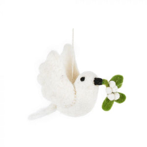 Mistletoe Dove Hanging Christmas Decoration