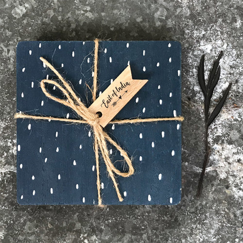 Navy Geometric Coaster Set