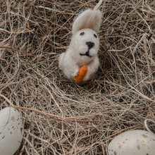 Handmade Bunny with Carrot Hanging Felt Easter Decoration