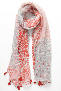 Watercolour Painted Leopard Print Scarf