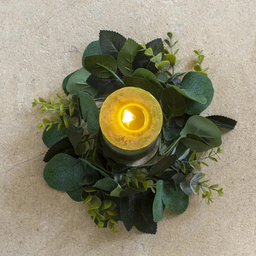 Eucalyptus & Rose Leaf Candle Ring