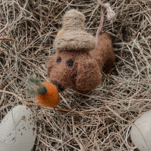 Handmade Felt Hazel the Dog Hanging Easter Decoration Easter
