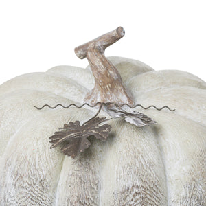 Carved Wood Effect Squat Pumpkin