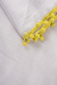 Yellow Pom Pom Scarf