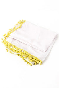 Yellow Pom Pom Scarf