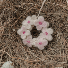Handmade Hanging Felt Mini Floral Wreath Easter Decoration