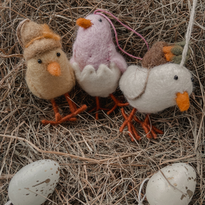 Handmade Needle Felt Chirpy Chicks Hanigng Easter Decoration