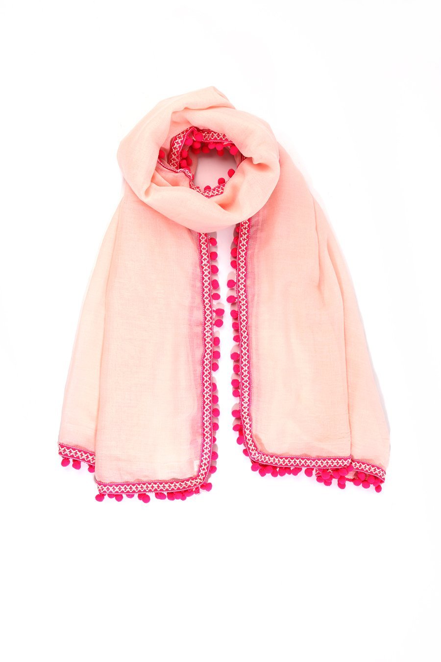 Aztec Pom Pom Scarf