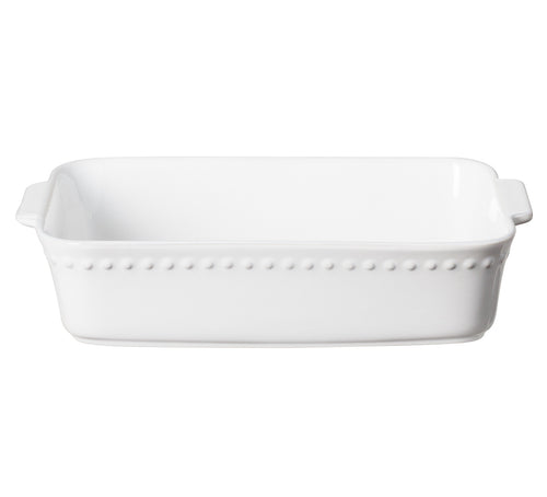 Pearl White Rectangular Baker Medium