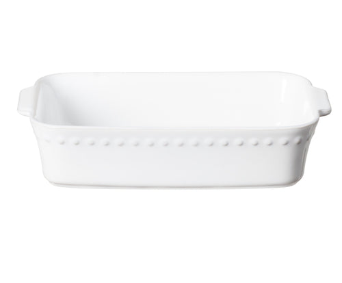 Pearl White Rectangular Baker Small