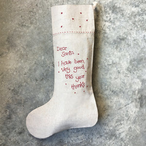 Linen Stocking-Dear Santa