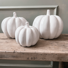 Medium Ceramic White Pumpkin