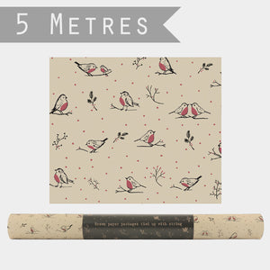 Kraft Wrap 5m Roll-Robins