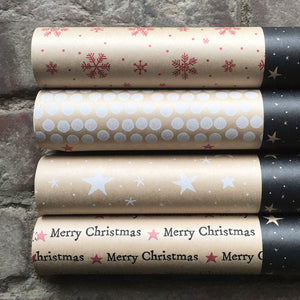 Kraft Wrap 5m Roll-Stars