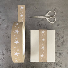Wide Brown Tape-White Stars