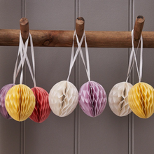 Yellow Hanging Paper Easter Eggs (Set of 4)
