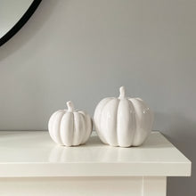 Small Ceramic White Pumpkin