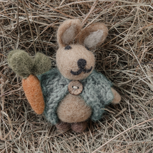 Handmade Felt Rabbit in Cardigan Easter Hanging Decoration