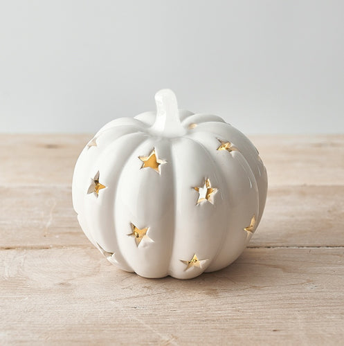 Large Ceramic T-Light Holder Pumpkin