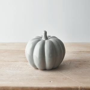 Large Grey Ceramic Pumpkin
