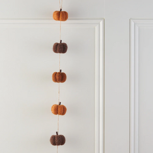 Pumpkin Garland (orange, burnt orange and brown)