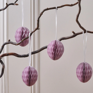 Purple Hanging Paper Easter Eggs (Set of 4)