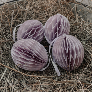 Purple Hanging Paper Easter Eggs (Set of 4)