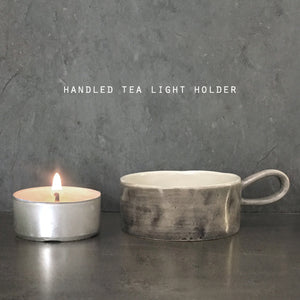 Handled tea light holder-Black wash