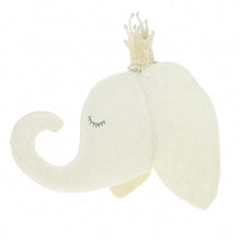 Cream Sleepy Elephant with Crown