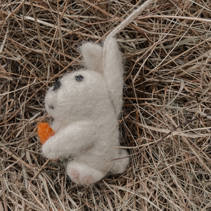 Handmade Bunny with Carrot Hanging Felt Easter Decoration