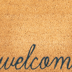 Welcome Scribble Blue Doormat