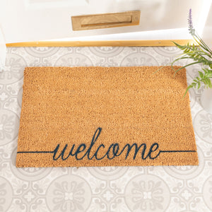 Welcome Scribble Blue Doormat