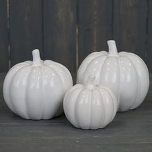 Large Ceramic White Pumpkin