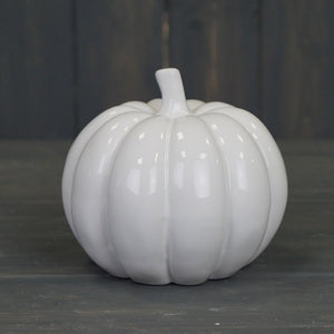 Large Ceramic White Pumpkin
