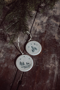 Flat Porcelain Bauble-Winter Wonderland