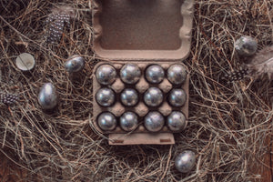 Box of 12 Quail Egg's - Silver