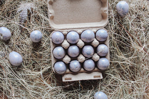 Box of 12 Quail Egg's - Grey Marble